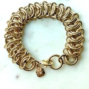 Monet Chain Bracelet Vertebrae Chainmaille Mail Byzantine Curb Chain Signed 6.5"